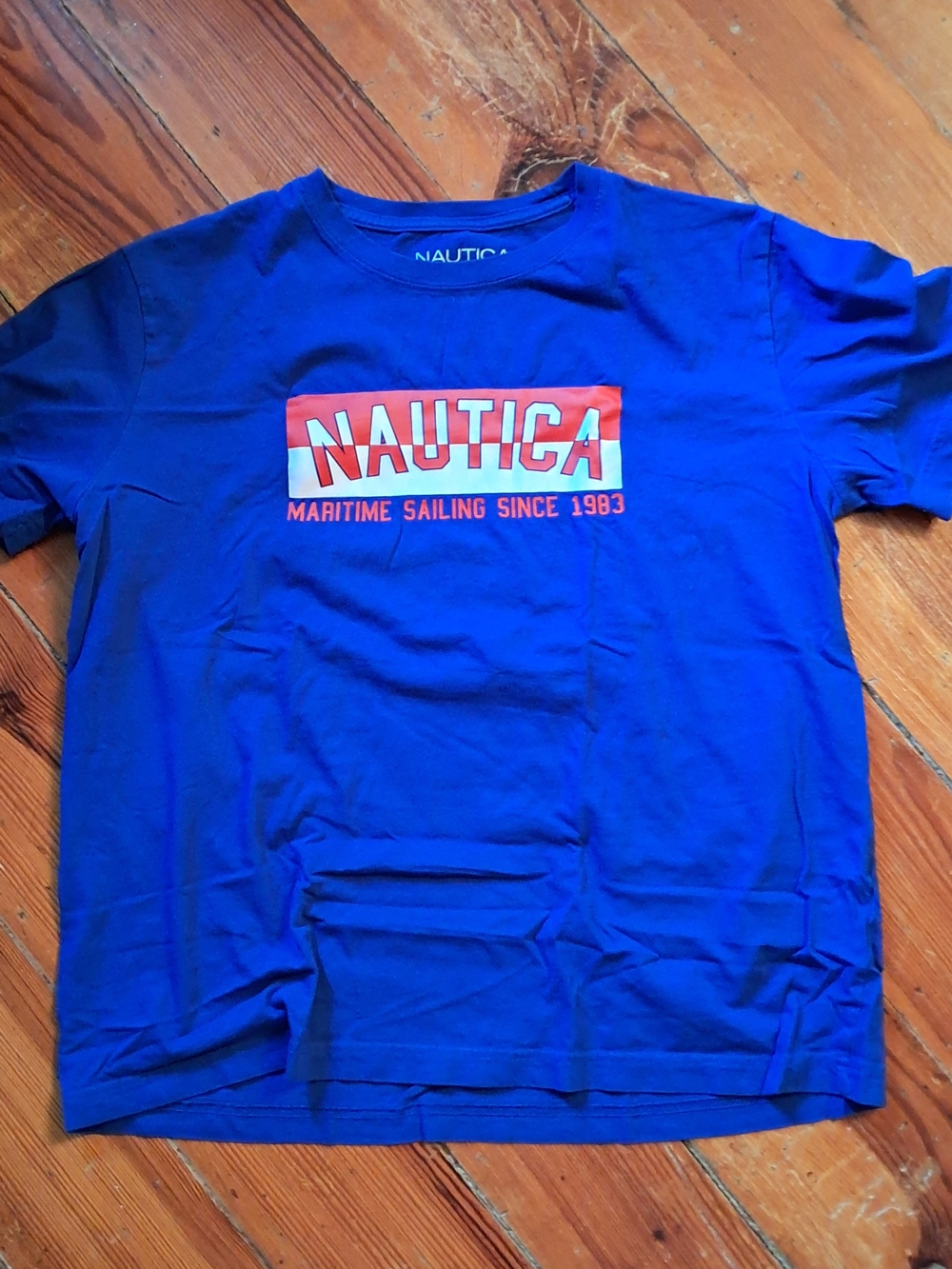 Nautica Men's Royal Blue Logo Crewneck T-Shirt